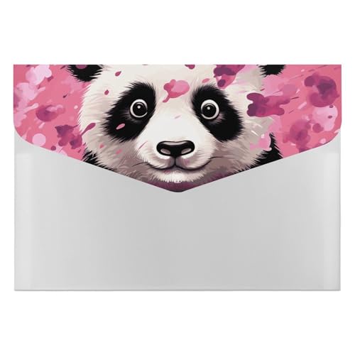 Porte-documents en coton Rose Panda à 6 compartiments pour organiser un bureau encombré de classeurs