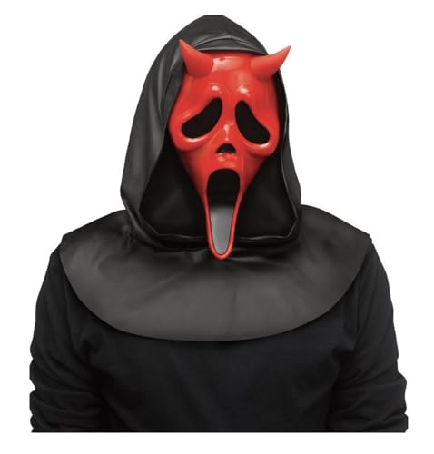 nan Original Ghost Face Scream Dead by Daylight - Maschera da diavolo con corna, colore: Rosso Halloween