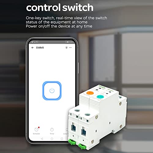 Homesen Interruptor de trilho inteligente WIFI 1P DIN Ewelink APP Control Compatível com Alexa e Goo