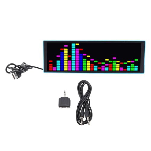 LED Music Spectrum Voice Controlled Rhythm Light,4 Time, USB Powered, 384 RGB LEDs, 8 Brightness Modes, 3 Clock Functions for Switching without Noise Interference with