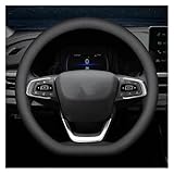 Funda Volante Cuero 37-38cm para Ford Ranger Vi 2022-, Cubre Volante Coche,Antideslizante Ajustado Protector contra Sudor y Desgaste,D Full Hole
