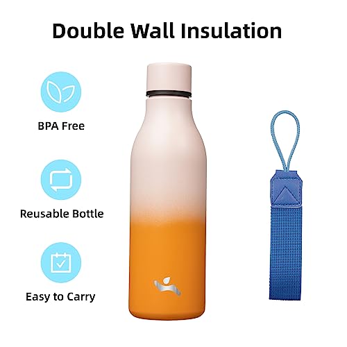 Image of Konokyo 18 oz Insulated Stainless Steel Metal Water Bottle with Strap