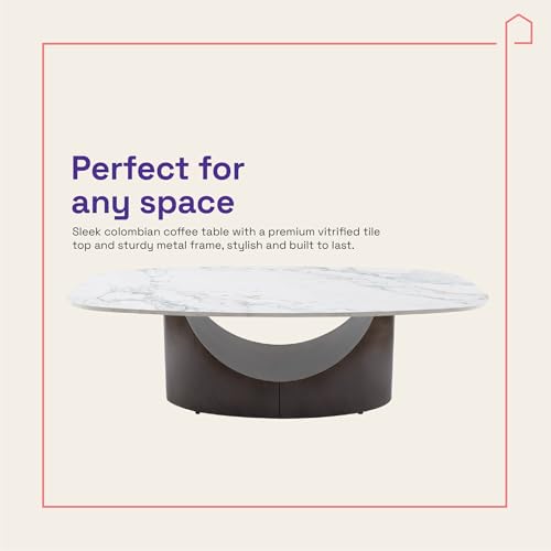Image of Wakefit Center Table | 1 Yr Warranty | Coffee Table for Living Room Wooden, Tea Table for Living Room Wooden, Sofa Table, Free Installation from Brand, Modern Multi-Functional & Wobble-Free(Colmbian)