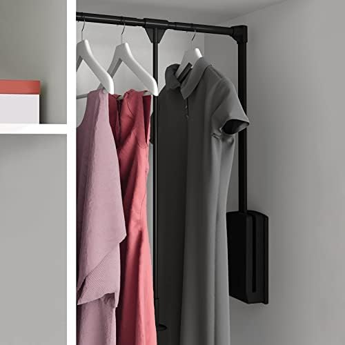Extendable Pull Out Closet Rod, Adjustable Wardrobe Rail for Pants, Steel Sliding Trouser Rack for Easy Access（Black） image 4