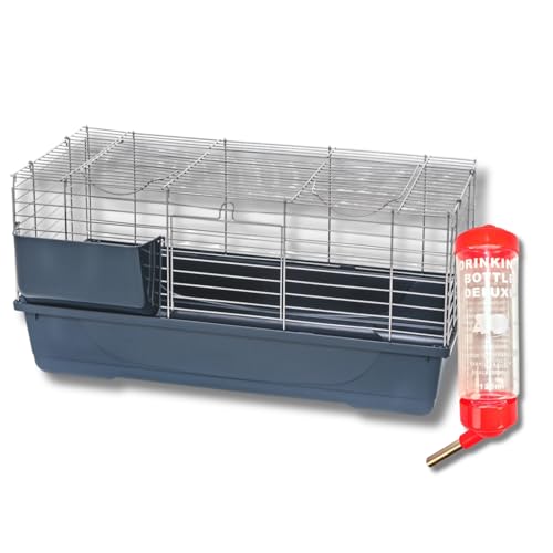 Pet's Market Baldo Conigliera Gabbia Coniglio Roditori Porcellini d'India Cavie Beverino Incluso Dimensioni Grandi Doppia Chiusura di Sicurezza Porta Fieno Colori Assortiti (78,5×44,5x39h)