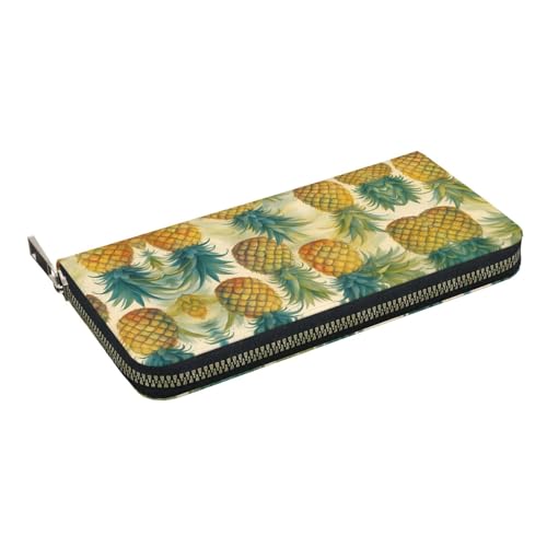 Pineapple Print Womens Wallet, Ladies Credit Card Holder, Phone Wallet Purses, Long Clutch Hand Bag2