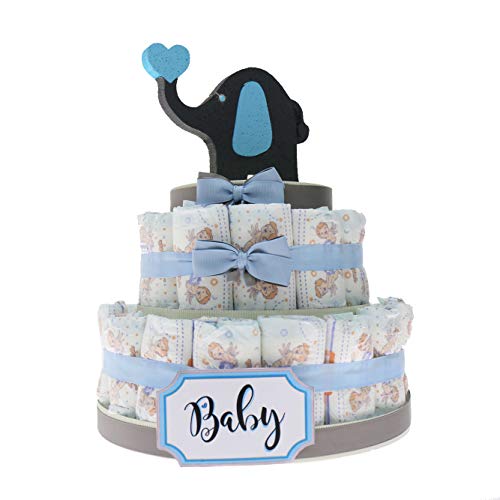 Torta Pannolini Idea Regalo Economico Bimbo, Baby Shower Idea Originale Nascita Neonato (Torta da 30 Pannolini)