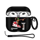 Gedicht for Airpods 3rd Generation Case Air Sports Shoes with Lanyard, Protective TPU Soft Cases Cover Rugged for Apple Airpod 3 Case for Women Men，Black Red