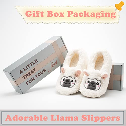 Image of The Metluks Cute Animal House Slippers, Warm Fuzzy Slipper Socks with Grippers Non Slip, Cozy Funny Gifts