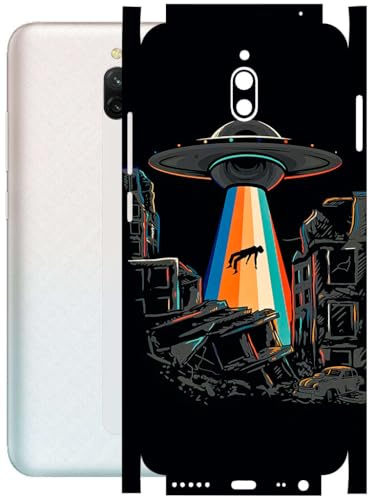 Image of AtOdds - Full Body Back Screen Guard Protector Film - Lamination Wrap Skin Sticker Compatible with REDMI 8A Dual | Scratchproof Matte Finish (Alien Invade)