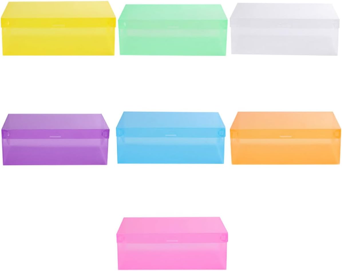 7pcs Thickened Pp Plastic Shoe Storage Boxes with Lids, Stackable Foldable Shoe Organizers for Men, Women, 27.5x18x9.5cm Colorful Closet Storage Containers