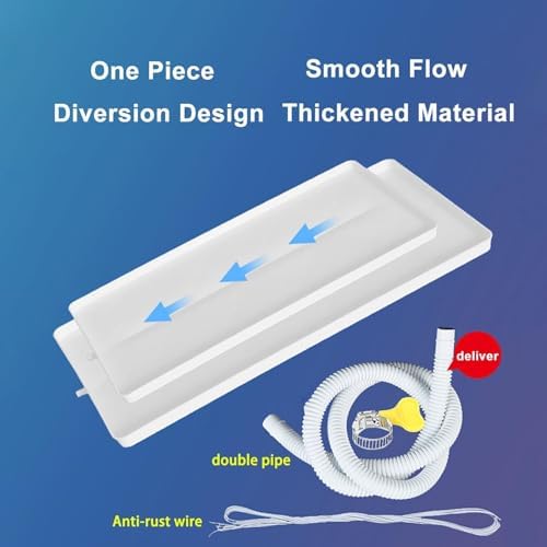 Air Conditioner Drip Pan - Rectangular Plant Tray for Pots, AC Water Collection & Drainage Pan with Drain Fitting Kit (3-5p, 400cm Hose) - Essential Home Accessory