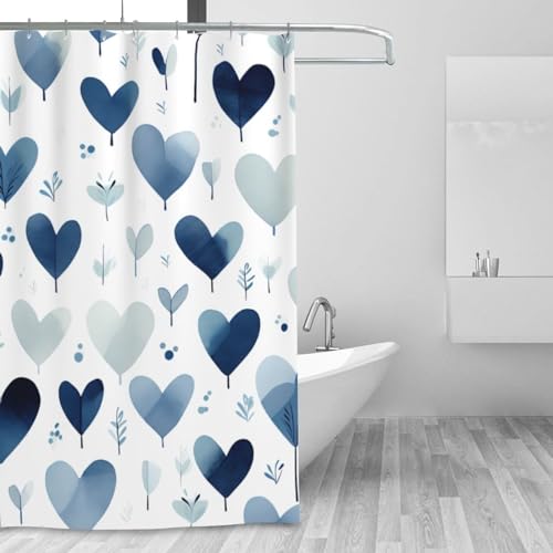 Rideau de douche microfibre lavable bleu 183x183 cm imperméable - 8