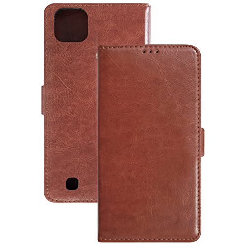 Image of Flip Cover Compatible with Realme C20 / C20A / C11 (2021) | Premium Leather Finish | Inbuilt Pockets & Stand | Flip Cover Back Case for Realme C20 / C20A / C11 (2021) (Brown)