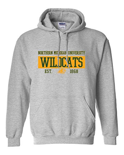 CreateMyTee | Northern Michigan Wildcats EST Two Color Hooded Sweatshirt |