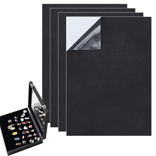 Lámina De Espuma Negra | 4 Piezas Lámina Protectores Suelo Celda Cerrada - Almohadilla De Espuma con Respaldo Adhesivo | para Muebles Manualidades Altavoces Gabinetes