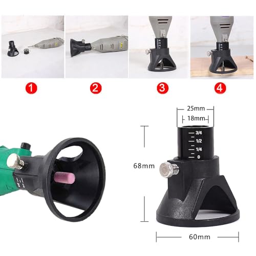 Saipor Multifunktions Schneideset Carving Rotary Locator Fräsvorsatz mit 6 Stück 3mm Schaft HSS Frässtifte Fräser Bit und 4 Stück Spiralbohrer für Präzisionswerkzeuge