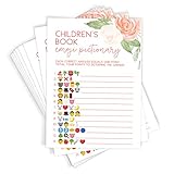 Emoji Baby Pictionary, Set of 50 Cards, Floral Baby Shower Game and Activity, Fun, Unique, and Easy...