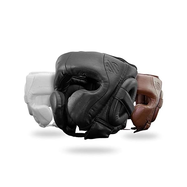 Sanabul Battle Forged Professional Boxing Headgear for Men | Martial Arts Taekwondo Kickboxing MMA Head Gear | Fighting & Sparring Helmet | Full-Face Protection (Black, Small)