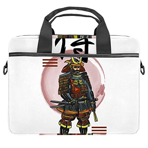 Sac à bandoulière ordinateur pour le bureau motif samouraï bleu 13 pouces
