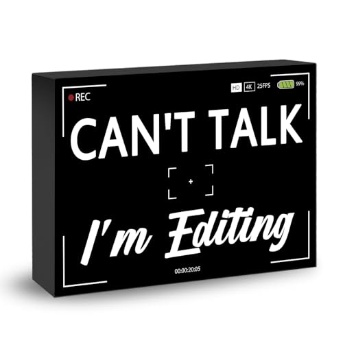 Gifts For Photographers Women Men Office Desk Decor Photography Gifts For Photography Lovers Camera Lovers Gift Can't Talk I'm Editing Wooden Sign For Office Home