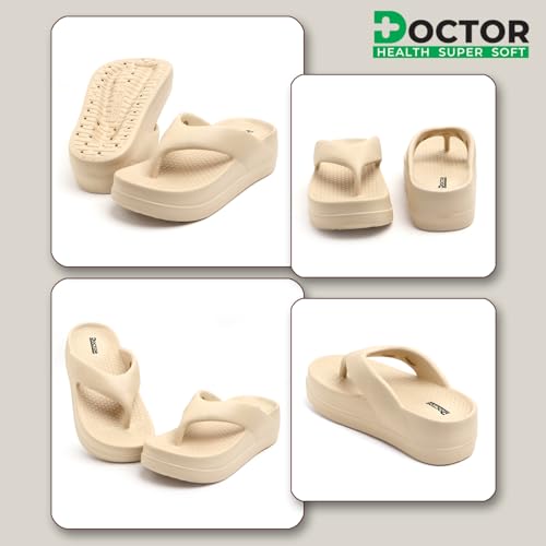 Image of DOCTOR HEALTH SUPER SOFT Women's Thick Sole EVA Flip Flops | Soft Cushioned Cloud Comfort Slippers | Lightweight Anti-Slip Open Toe Casual Sandals for Indoor Outdoor Everyday Wear