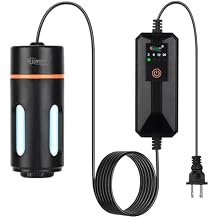 hygger Aquarium U-V Light with Timer, 360 Protective Shield Clean Light for Green Water and Algae Clean, Mini Algae Control Lamp for Freshwater and Saltwater Tank 3W for 5-25 Gallon