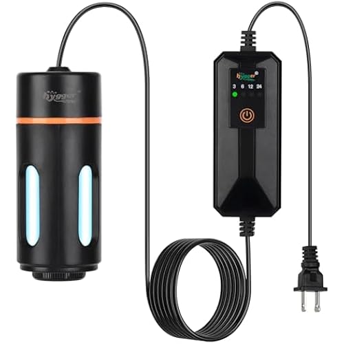 hygger Aquarium U-V Light with Timer, 360° Protective Shield Clean Light for Green Water and Algae Clean, Mini Algae Control Lamp for Freshwater and Saltwater Tank (3W for 5-25 Gallon)
