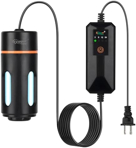 Aquarium Lights - hygger Aquarium U-V Light with Timer, 360° Protective Shield Clean Light for Green Water and Algae Clean, Mini Algae Control Lamp for Freshwater and Saltwater Tank (3W for 5-25 Gallon)