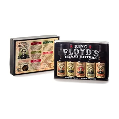 King Floyd's Classic Sampler Gift Set, Artisanal, Hand Crafted, .5 OZ Amber Dropper Bottles, Cherry Cacao, Cardamom, Aromatic, Grapefruit & Rosemary, and Scorched Pear & Ginger for Cocktails Cover