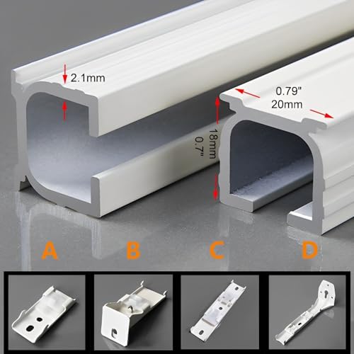 Riel de techo de aluminio para separar ambientes sin obras, kit extensible de 2 m 3