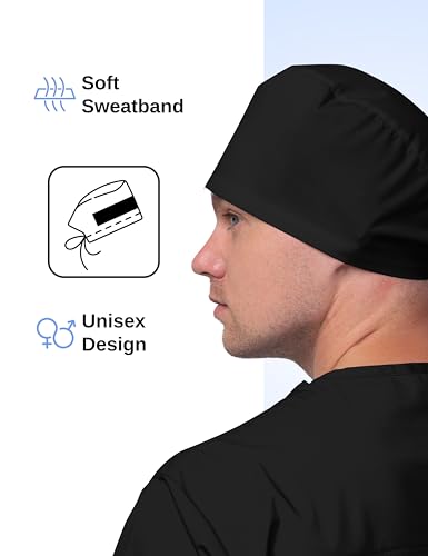 Image of Solid Working Cap Scrub Cap for Women and Men Unisex Surgical Cap Comfortable and Stylish Scrub Hat