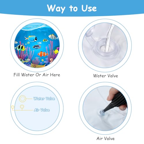 OSDUE Water Sensor Play Mat for Pets Thickened Inflatable Water Bed with Interactive Fish Design - Image 4