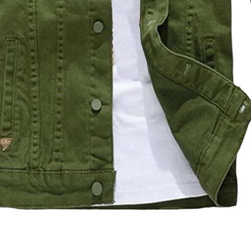 Men's Fall Lapel Denim Jacket Handsome Trendy Washed Cowboy Caot Long Sleeve Fashionable Single Breasted Outwear4