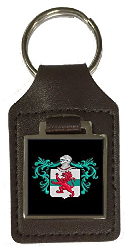 Porte-clés en cuir Whittingham blason de la famille marron cadeau symbolique