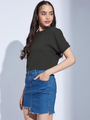 Image of Selvia Women's Textured Lycra Solid Top