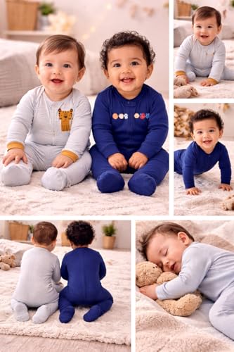 Image of TuddyBuddy 100% Cotton Multi Color Zipper Romper Sleepsuit /Romper /Jumpsuit for Baby Boy & Baby Girl