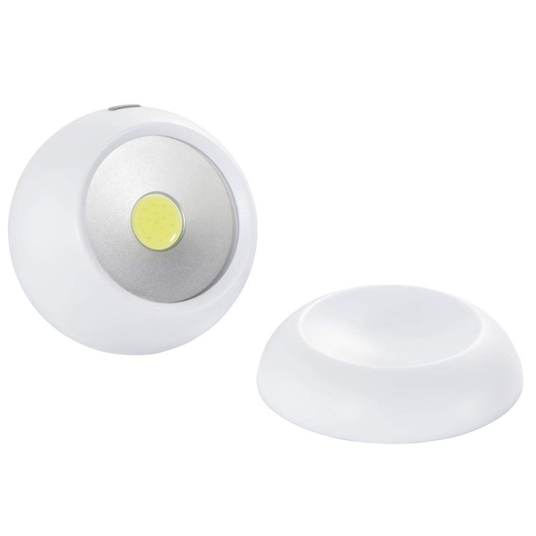 Hama Lampada LED Girevole 360° - Portatile Con Base Magnetica, 150 Lumen, 3 Batterie Incluse, Bianca, 7,5 Cm