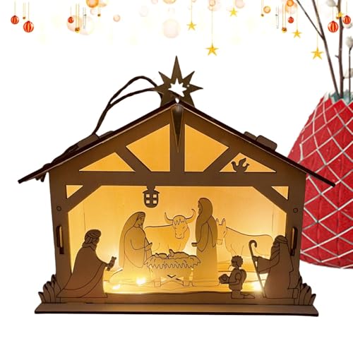 Weihnachtskrippe Aus, Krippe Beleuchtet Für Advent Und Weihnachten,...