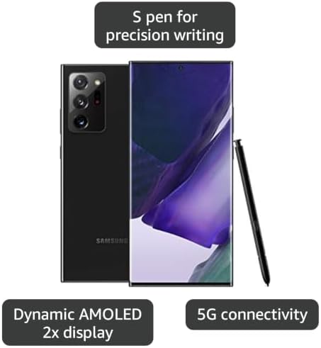 SAMSUNG Galaxy Note 20 Ultra 5G Cell Phone, Factory Unlocked Android Smartphone, 128GB, S Pen Included, Mobile Gaming, 6.9” Infinity-O Display Screen, Long Battery Life, US Version, Mystic Black
