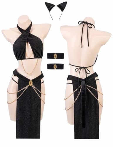 Frauen Anime Cosplay Dessous Kleid Halloween Katze Ägyptische Königin Maid Outfit Sklave Dessous Outfit – Bild 3