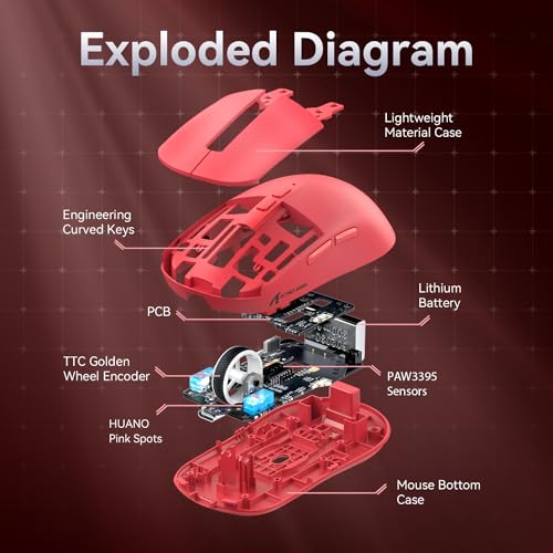 ATTACK SHARK Mouse X6 leve sem fio para jogos com base de carregamento RGB, cabo trimodo/2,4 GHz/BT5