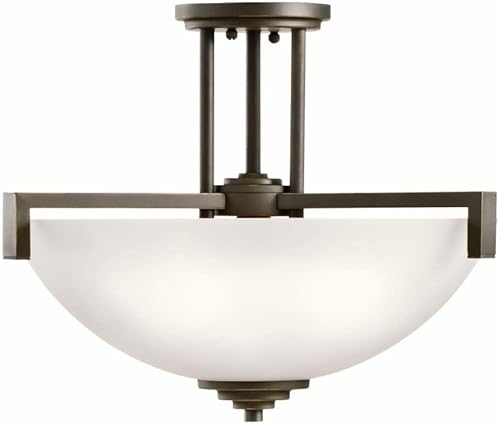 Miniatura 4 de Kichler Eileen - Colgante invertido convertible de 3 luces de 14.5 pulgadas o semi empotrado con cristal de ópalo grabado satinado en cromo