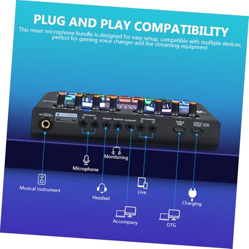 Micrófono de condensador con tarjeta de sonido externa para equipo de grabación 7
