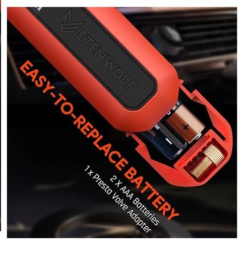 Image of LABART Digital Tire Pressure Gauge 3-200 PSI, Industrial Tire Gauge Calibrated to ANSI B40.7 Grade 2A(±0.5%), Replaceable AAA Batteries (Vivid Orange)