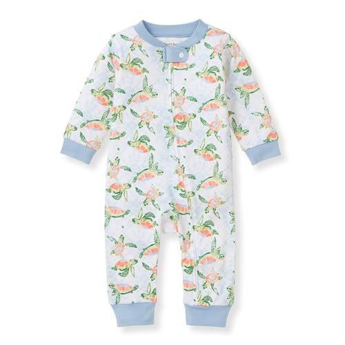 Image of Burt's Bees Baby Baby Boys' Sleep and Play Pajamas, Zipped Jumpsuit