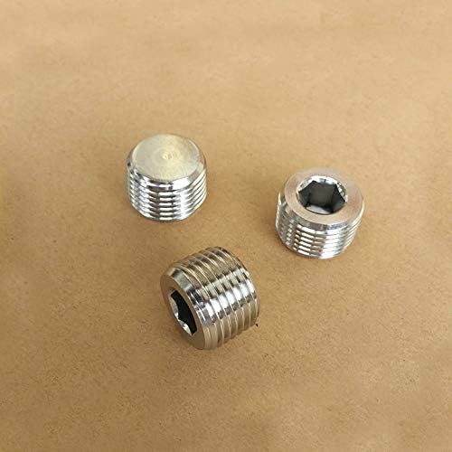 Ochoos M8 M10 M12 M14 M16 M18 M20 M22 M24304 Stainless Steel Blind Screw Tube Plug Allen grub Bolts Plugs Bolt - (Dimensions: M10 x 1mm (3Pcs))