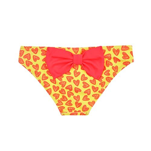 traje de baño para bebés niña con lazo grande en la parte posterior bañadores de tela ideal para clases de natación y vacaciones 0-36 meses (2383-Yellow,0-6M)