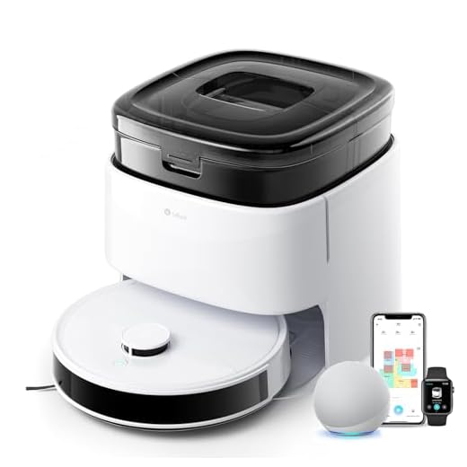 LEFANT M3 Robot Aspirapolvere Lavapavimenti,Stazione Base All-in-one,Aspirazione 12,000 Pa,Batteria da 220 min,Navigazione dToF,Tecnologia di Evitamento Degli Ostacoli PSD,Doppio Panno Rotante,Bianco