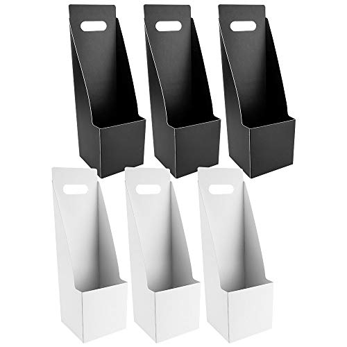 Ideen mit Herz Cajas de regalo para plantas | 11 cm x 11 cm | 35 cm de altura | 6 unidades | 3 x blanco 3 x negro